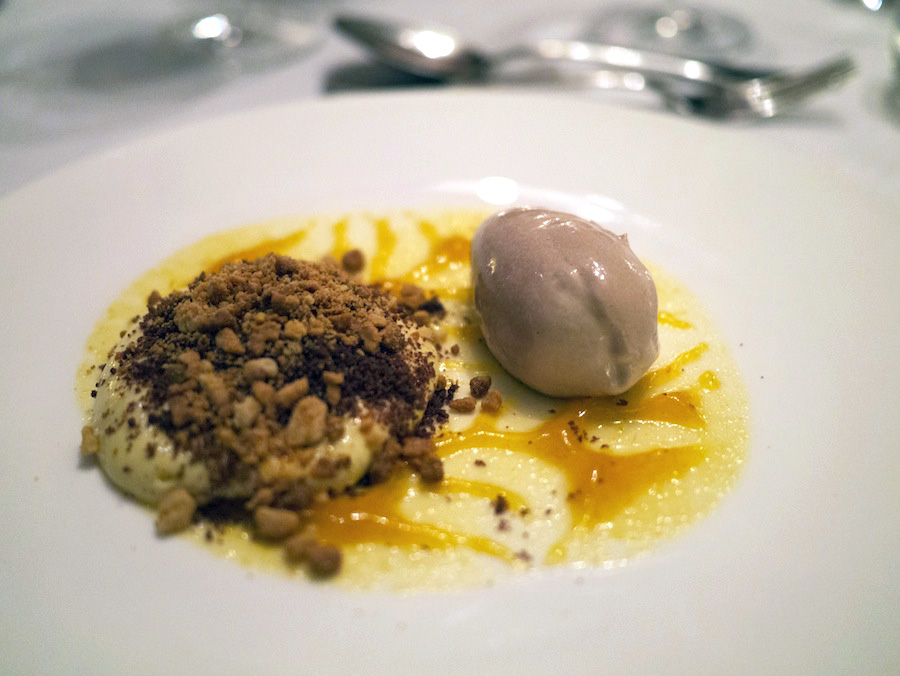 A great dessert with different textures and the right balance between freshness and richness in flavor.