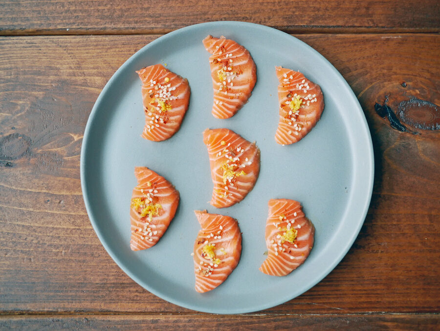 sashimi af SALMA-laks